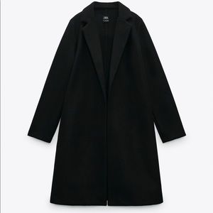 Zara coat with lapel collar - small - black